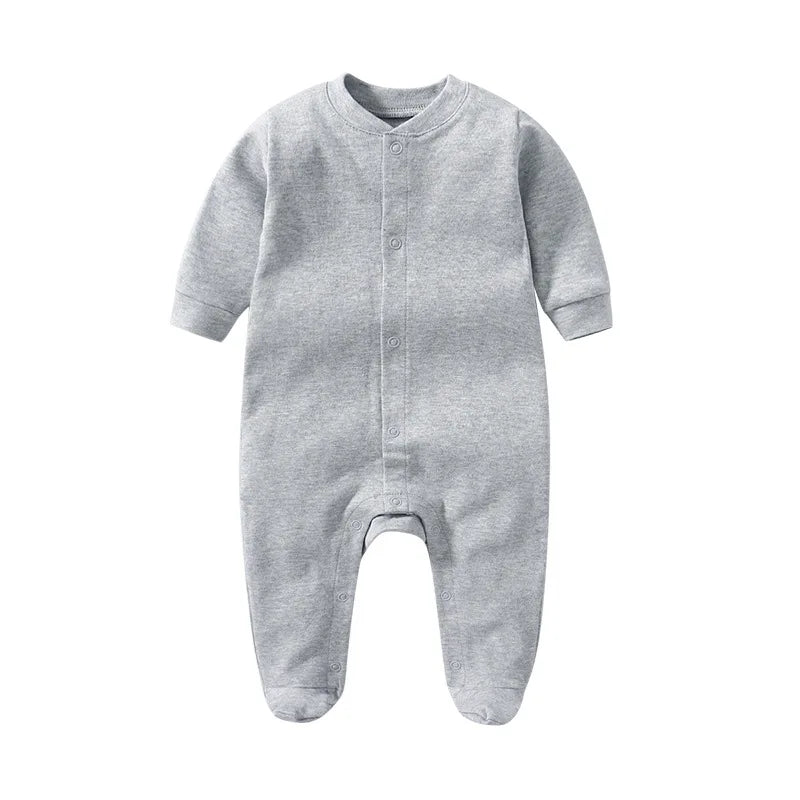 Newborn Baby boys Clothes Cotton solid Print Baby girls Jumpsuit Long Sleeve kids Clothing