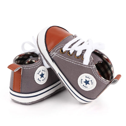 Spring New Baby Shoes Boy and Girl Classic Canvas Casual Sneakers Soft Sole Non-Slip Walking Newborn Toddler Shoes First Walkers