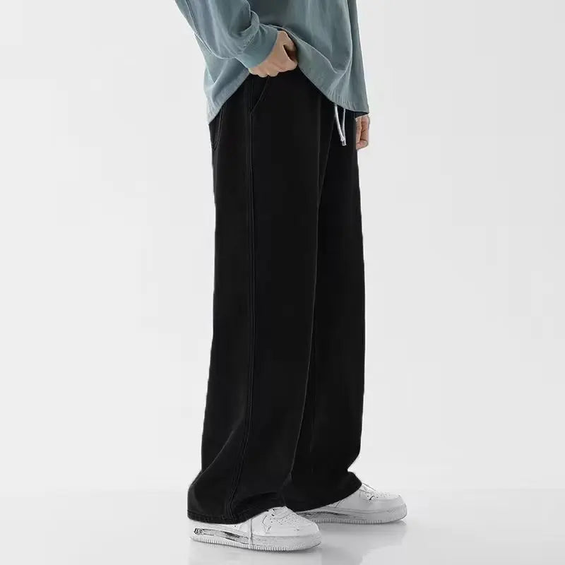 M-3XL Teenage Jeans Appear Slim and Loose Fitting Casual and Versatile Sportswear Pants Straight Leg Trendy Jeans ﻿