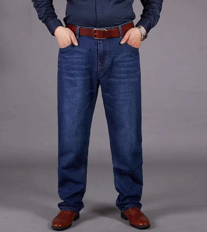 Oversized Jeans For Men 10XL(50 Inch) - Plus Size Straight Leg Stretch Pants Blue Big & Tall Streetwear Classic 5 Pocket Design