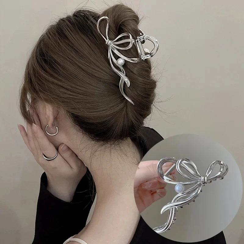 New Women Elegant Gold Silver Hollow Geometric Metal Hair Claw Vintage Hair Clip Headband Hairpin Fashion Girls Hair Accessories