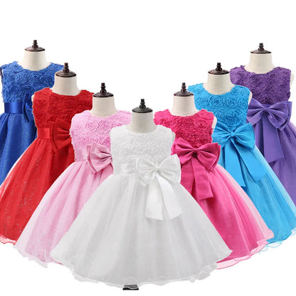Girl Flower Princess Dress Kids Summer Gown Dresses For 1-12 Year Girls Wedding Birthday Party Clothing Children Prom Costume