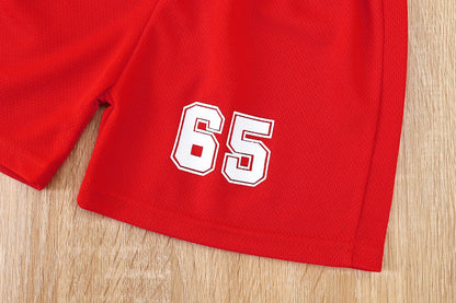 Children Boys 2PCS Clothes Sets Summer Babys Boys Short Sleeve Breathable Basketball T-shirts Shorts Outfit Kids Boys Tracksuits