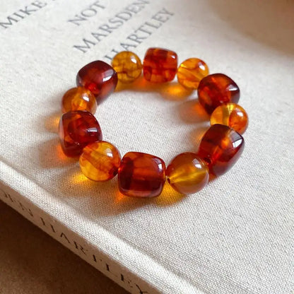 Women's Bracelet with Square and Round Acrylic Beads; Simple European and American Inspired Design, Korean Fashion Accessory