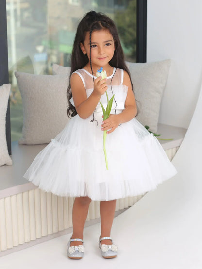Girls Party Dress White Bridesmaid Dresses For Girls Wedding Evening Prom Gown Kids First Communiom Formal Vestidos