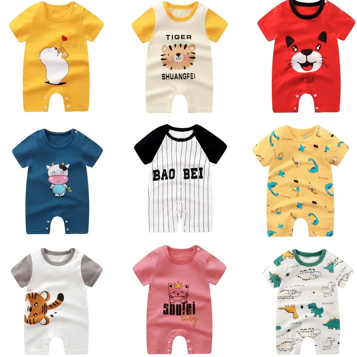 Newborn Baby Boy Clothes Bodysuit For Newborns Summer Romper Baby Girls Clothes Cotton Short Sleeved Jumpsuit