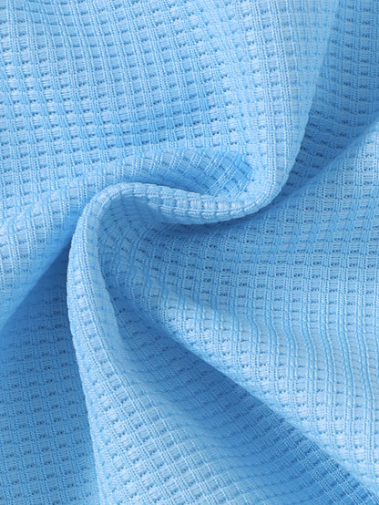 Summer Preppy Baby Boys Light Blue Matching Suit Polo Lapel Commuter Short Sleeve + Pocket Shorts Two-Piece Set