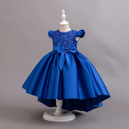 Girl Black Gown Girls Fly Sleeveless Dress Children Wedding Evening Birthday Party Princess Dresses For Children Girls