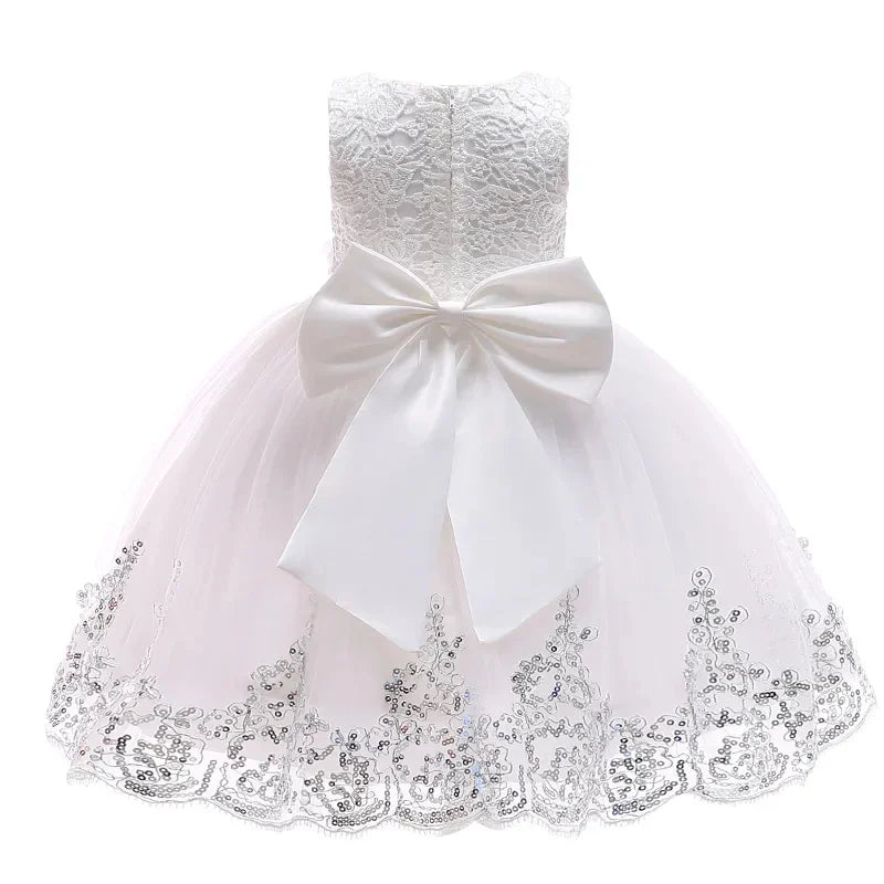 Girls Party Dresses 1st Birthday Baby Girl Princess Dress For Christening Flower White Wedding Dress Halloween Children Clothing