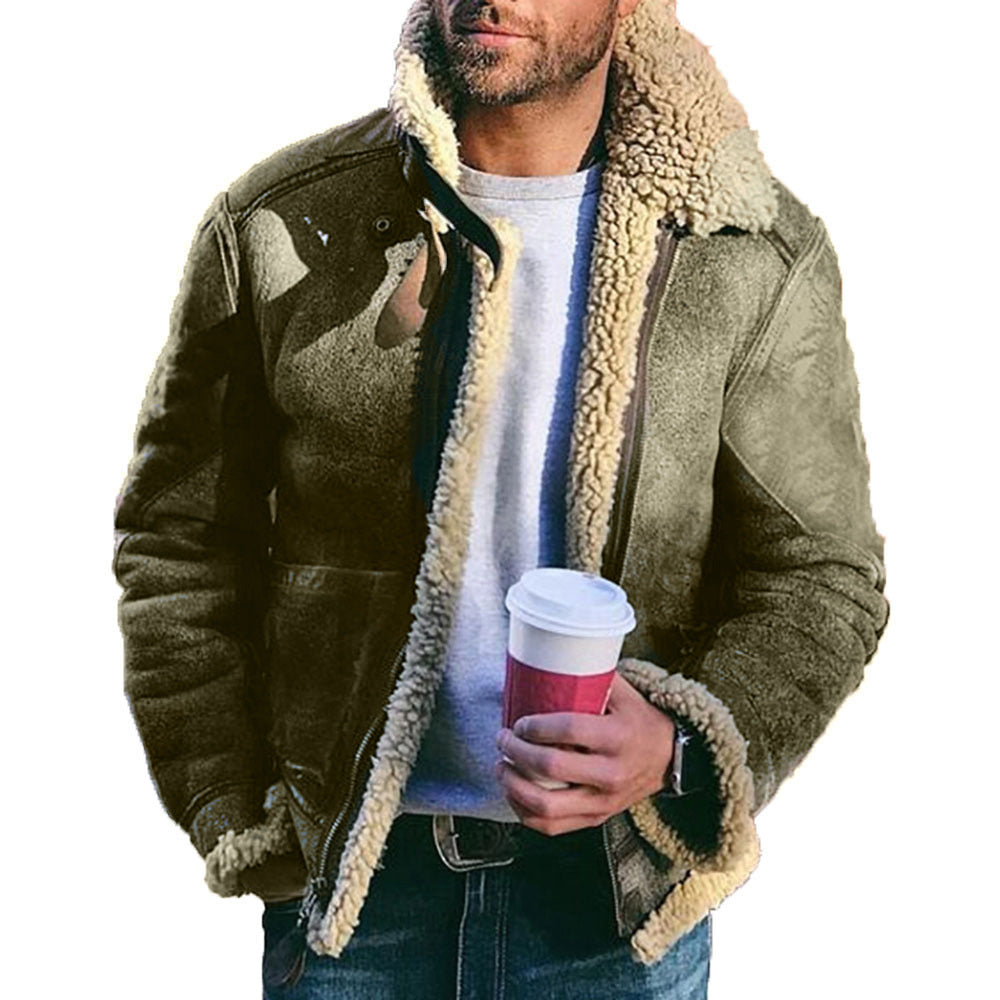Winter Jacket for Mens 2024 Warm Jackets Motorcycle Stand Collar Zipper Pockets Male Winter New Coats Biker Faux Leather Fashion (Stock)