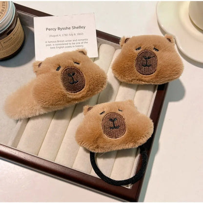 New Cartoon Capybara Hair Accessories Headwear Elastic Hair Claw Clip Barrette Hair Clip Women