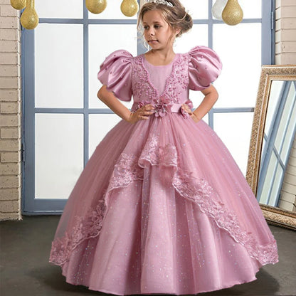 New Gorgeous Girls Party Dress Opening Ceremony Clothing Halloween Performance Dance Princess Skirt 4-12T Christmas dress