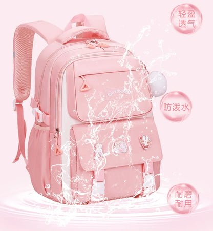 New Anti-splashing High-quality Middle High School Student Schoolbag Girls Large-capacity Burden-reducing Children's Backpack