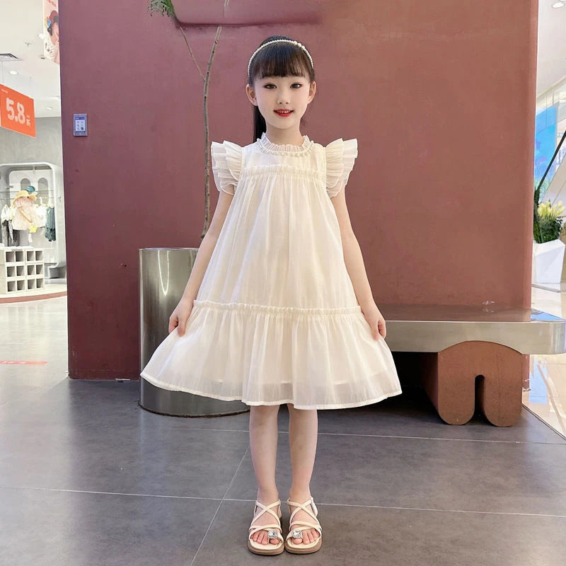 Girls Summer Dresses Solid Color Dress for Girl Sleeveless Children Dresses Casual Style Costumes for Girls 4 6 8 10 11 12 Years