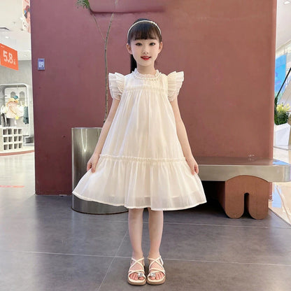 Girls Summer Dresses Solid Color Dress for Girl Sleeveless Children Dresses Casual Style Costumes for Girls 4 6 8 10 11 12 Years