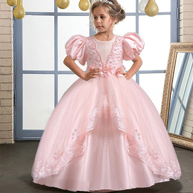 New Gorgeous Girls Party Dress Opening Ceremony Clothing Halloween Performance Dance Princess Skirt 4-12T Christmas dress
