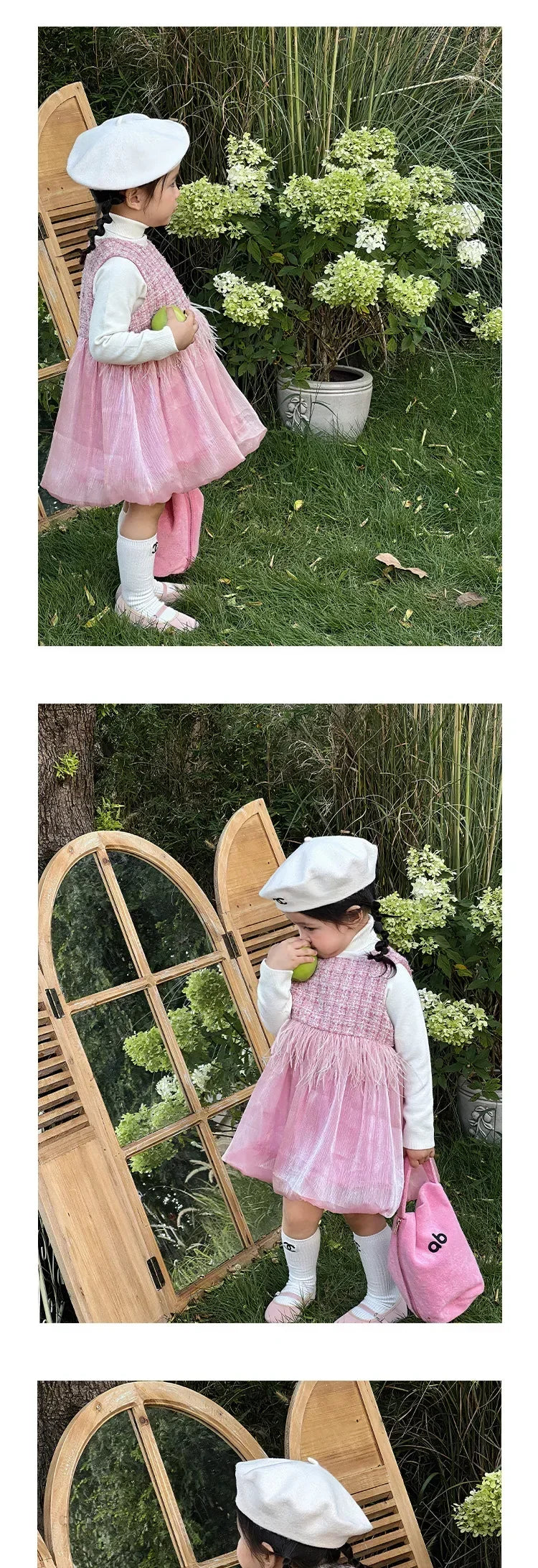 2025 Newborns Baby Dresses Sets for Girls Children's Elegant Dress forPlaid Vestidos Birthday Winter Infants Knitted Sweater