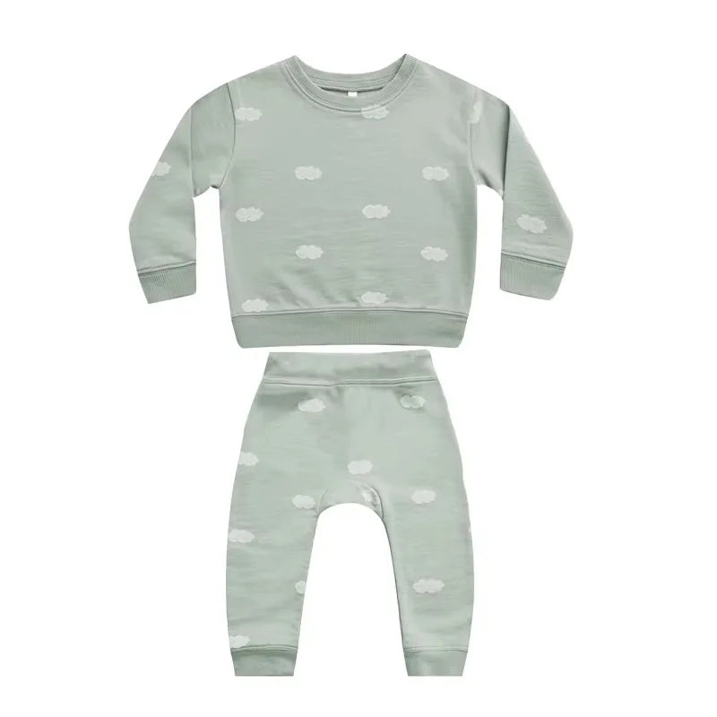 Newborn Baby Clothes Outfits Cute Cartoon Long Sleeve Top + Pants Spring Autumn Toddler Boy Homewear Suits
