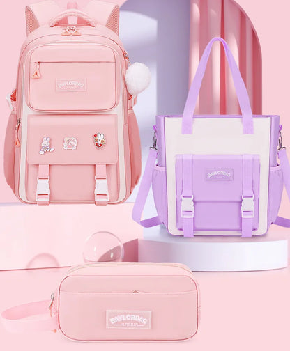 New Anti-splashing High-quality Middle High School Student Schoolbag Girls Large-capacity Burden-reducing Children's Backpack