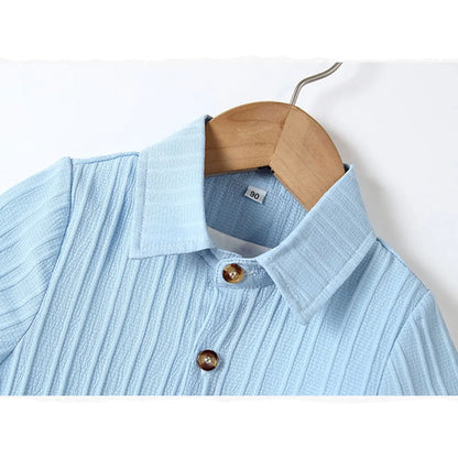 Summer Boy Casual Shorts Shorts Light Blue Handsome Gentleman Thin Fashionable Dress Suit Birthday Party Outing Out For Clothing