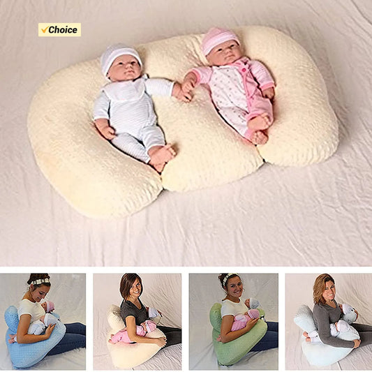 2025 New Baby Cushion, Newborn Feeding Bed Multifunctional  For Twins, Gray