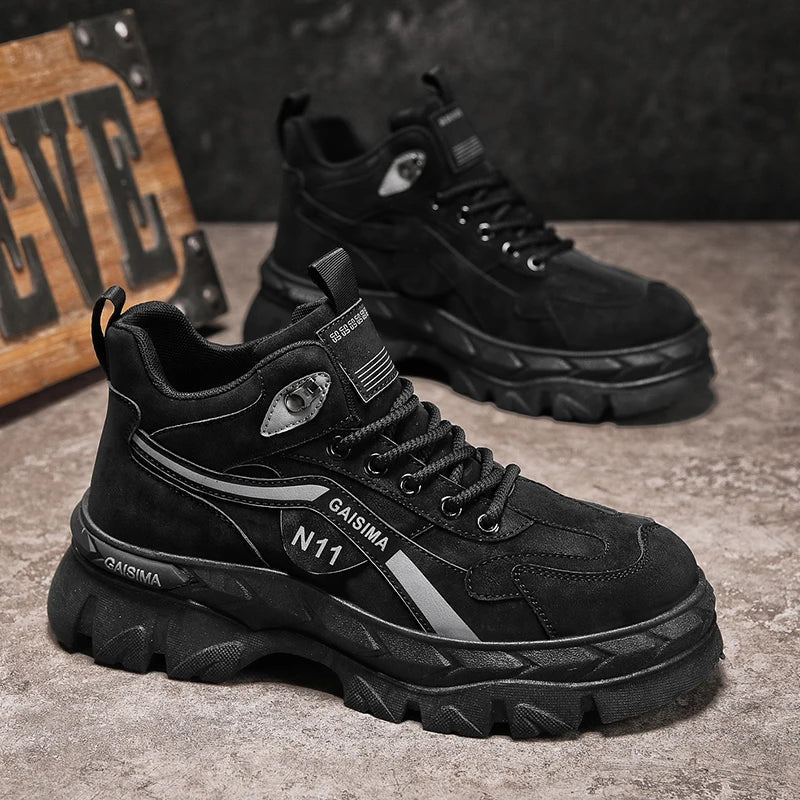 Men's Work Shoes 2025 New Breathable Slip-On Anti-Slip Wear-Resistant Casual Sports Shoes Thick Bottom Labor Protection
