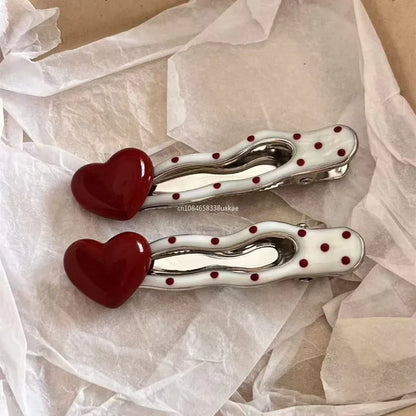 Mini Hair Accessories for Women Girls Sweet Versatile Heart Bangs Hair Clip Fashion Side Clip Cute Hair Accessories Gifts럭셔리 머리띠