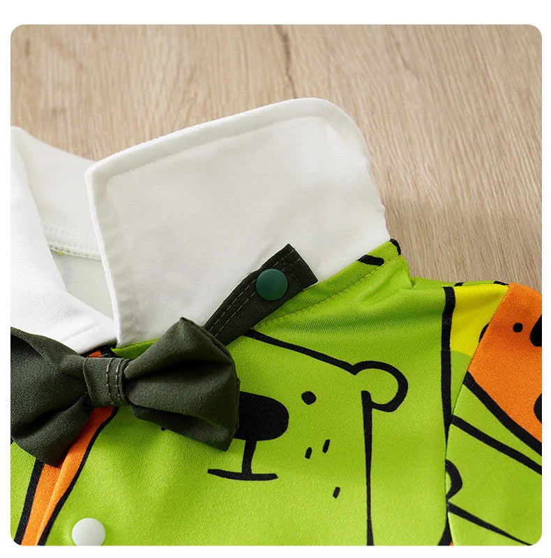 Summer bear Costume T-shirt+shorts Pants Boy Girl Baby Infant Outfit Clothes Toddler Casual Cartoon Print Clothes Four colors