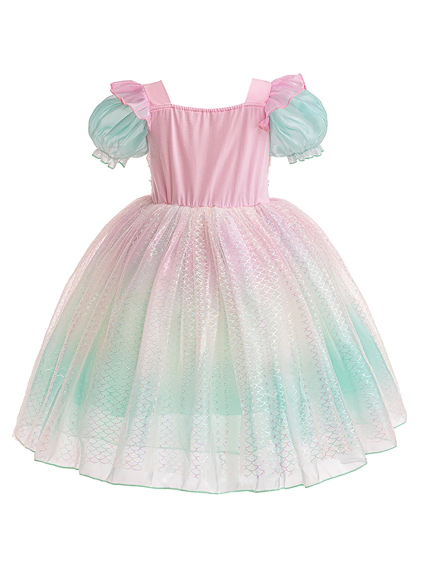 Kids Fall Dresses For Party Outfit Girl Princess Dress Costume Christmas Halloween Fancy Party Dress Sequined Splicing Mesh