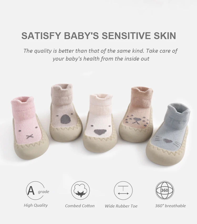 Spring And Summer Baby Shoes Soft Cartoon Baby Floor Socks Non-Slip Toddler Shoes Anti Drop Soft Soled Newborn Shoes