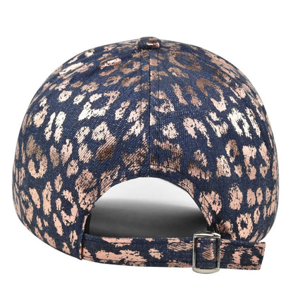 Denim Animal Print Baseball Cap Adjustable Washed Look Dad Hat for Men Women Couple Outdoor Sports Trendy Streetwear Style