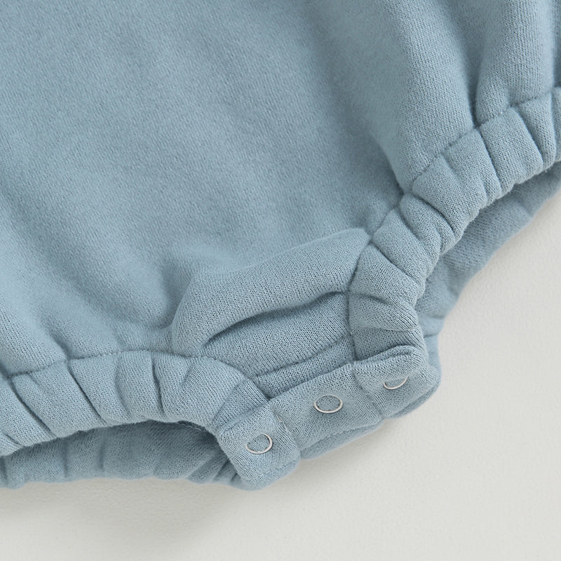 Newborn Baby Boy Clothes Little Dude Bubs Sweatshirt Bubble Romper Fleece Sweater  Fall Winter Outfit