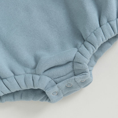 Newborn Baby Boy Clothes Little Dude Bubs Sweatshirt Bubble Romper Fleece Sweater  Fall Winter Outfit