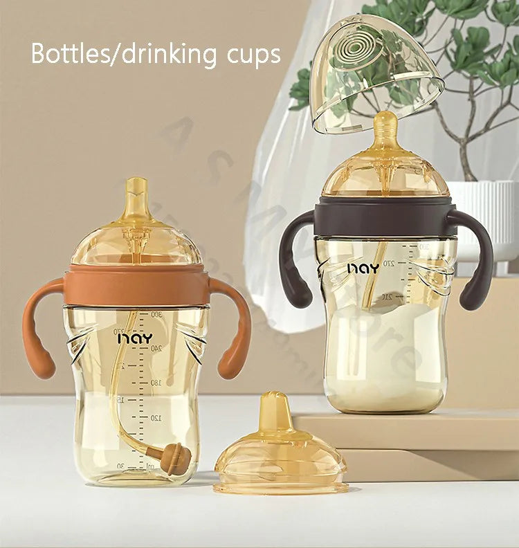 Newborn baby bottle/wide mouth break bottle/nano nipple/drinking nipple/duck nipple/learning drinking cup/big baby bottle