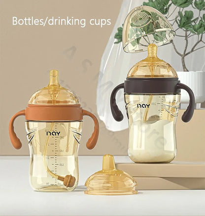 Newborn baby bottle/wide mouth break bottle/nano nipple/drinking nipple/duck nipple/learning drinking cup/big baby bottle
