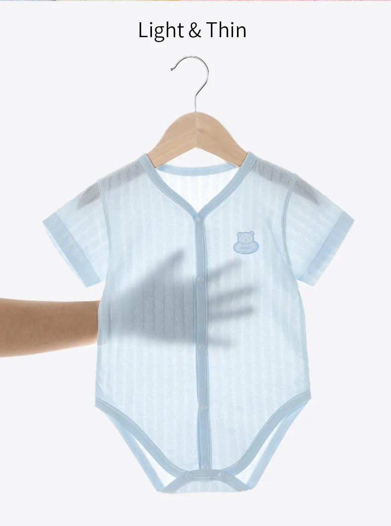 Newborn Baby Bodysuits for Boy Girl Summer Thin Outwear Casual Short Sleeve Toddler Kids Jumpsuits Children Clothes