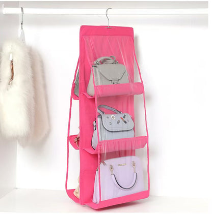 6 pocket dust-proof transparent hanging handbag organizer (Available)