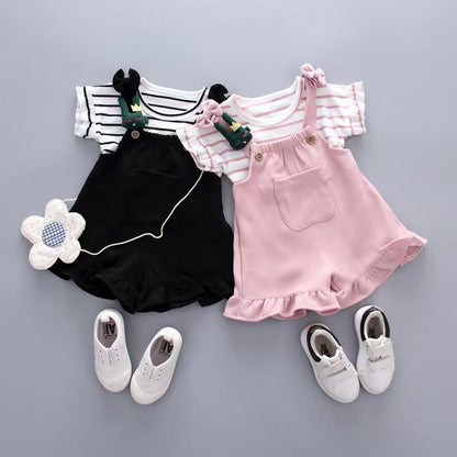 BibiCola Summer Girl Clothes Set Children Fashion Tops+Shorts 2PCS Tracksuit For Girls Kids Birthdys Clothing Suit Outfits (Available)