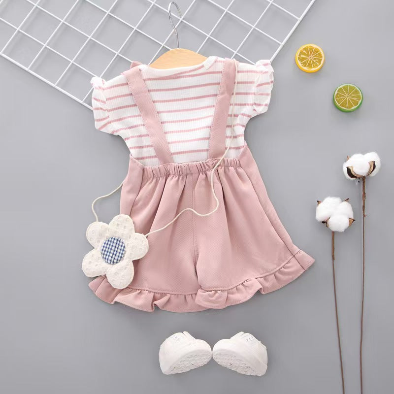 BibiCola Summer Girl Clothes Set Children Fashion Tops+Shorts 2PCS Tracksuit For Girls Kids Birthdys Clothing Suit Outfits (Available)