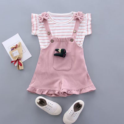 BibiCola Summer Girl Clothes Set Children Fashion Tops+Shorts 2PCS Tracksuit For Girls Kids Birthdys Clothing Suit Outfits (Available)