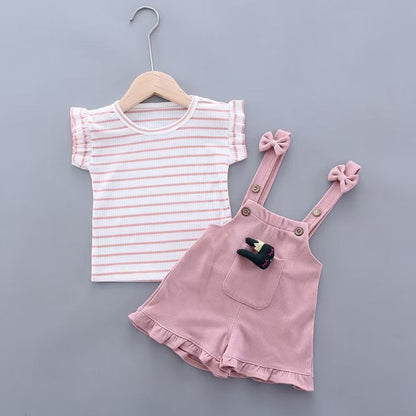 BibiCola Summer Girl Clothes Set Children Fashion Tops+Shorts 2PCS Tracksuit For Girls Kids Birthdys Clothing Suit Outfits (Available)