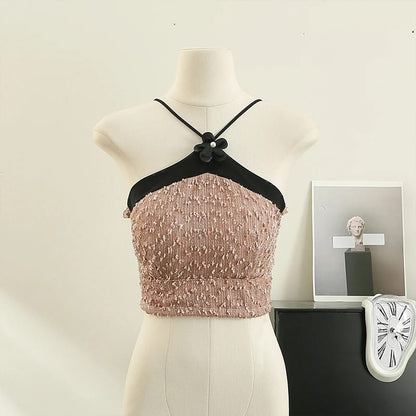 Sexy Short Camisole Tanks Tops Club Parties Open Back Wearing Cloth black sexy shirt for Womens elegant party (available)
