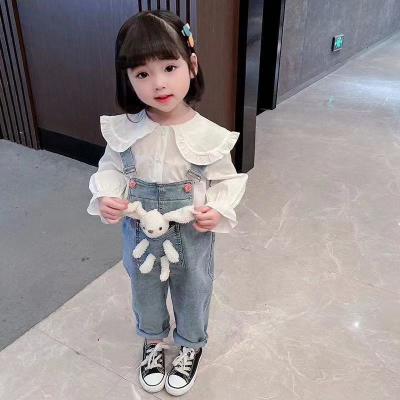 3 PCS Girl Clothing Sets Baby Girl Cartoon Pullover Hoody(Tops+ Jeans+ Doll)Set (Available)