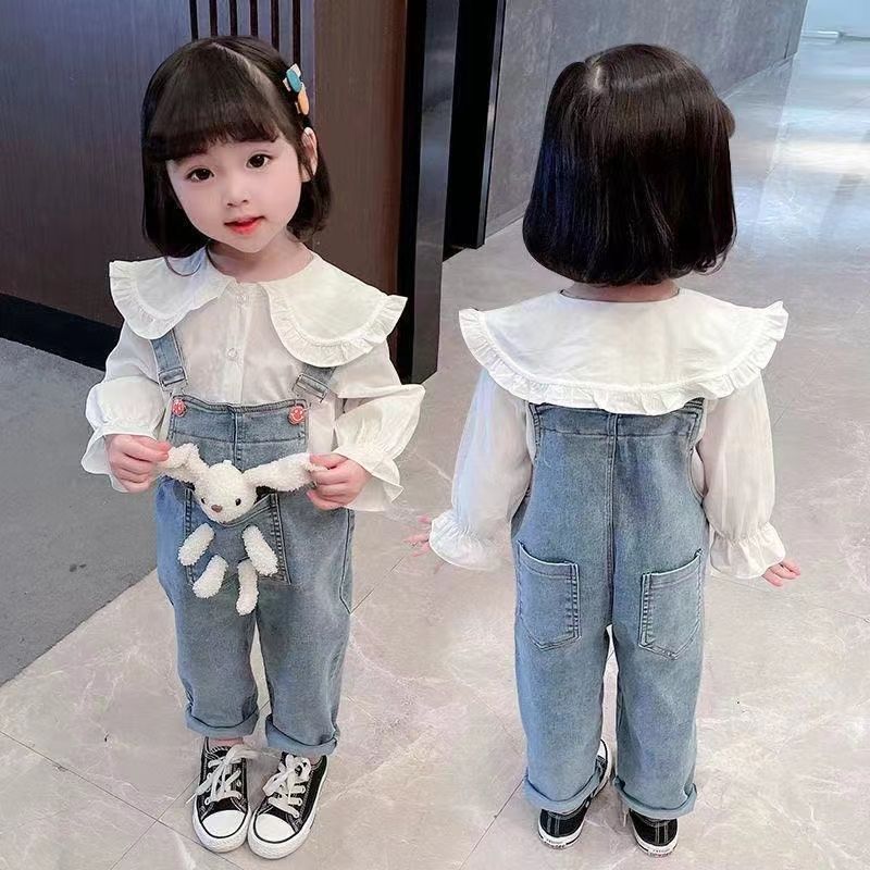 3 PCS Girl Clothing Sets Baby Girl Cartoon Pullover Hoody(Tops+ Jeans+ Doll)Set (Available)