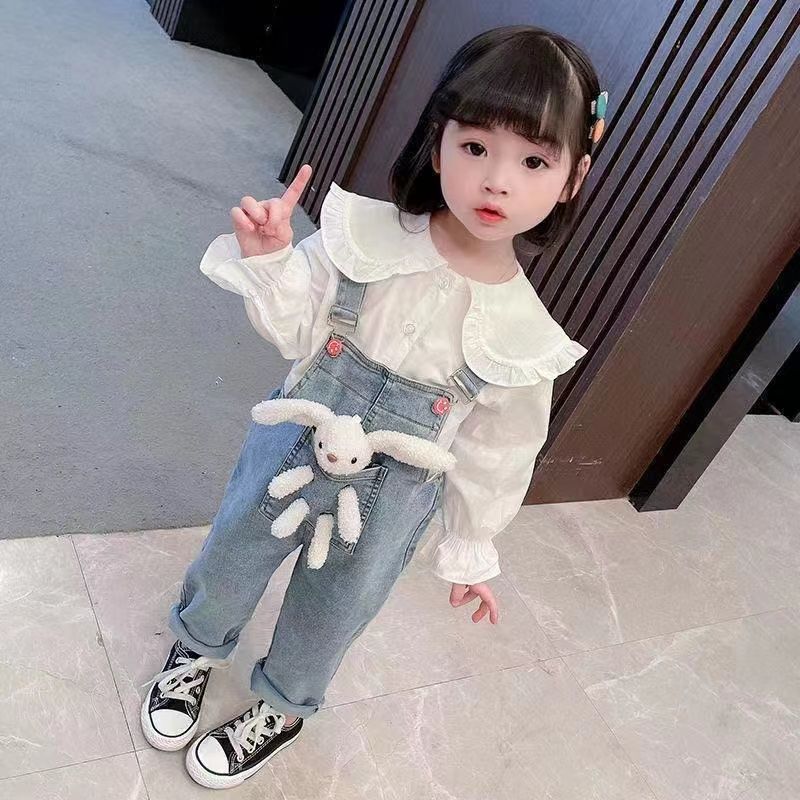 3 PCS Girl Clothing Sets Baby Girl Cartoon Pullover Hoody(Tops+ Jeans+ Doll)Set (Available)