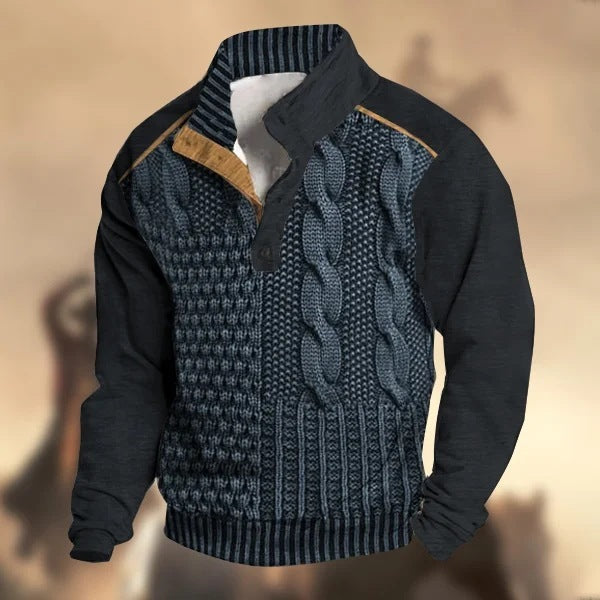 Fall Winter Men Printed Buckle Sweater (Available)