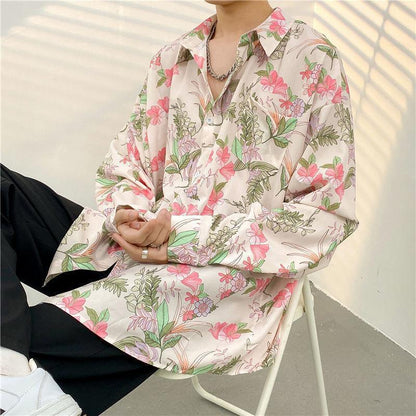 Mens Temperament Fashion Casual Printed Shirt  (Available)