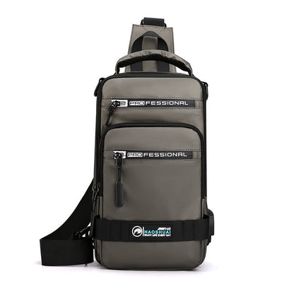 Multifunction Bags For Men Nylon Backpack Crossbody Shoulder Bag With USB Charging Port Chest Bags Pack   (Available)