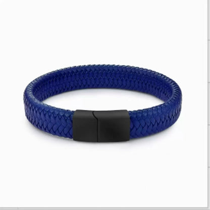 Men's Leather Magnetic Buckle Bracelet (Available)