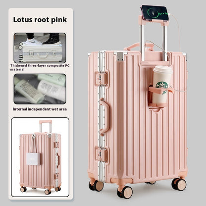 Large Capacity Travel Aluminum Frame Password Luggage  (Available)